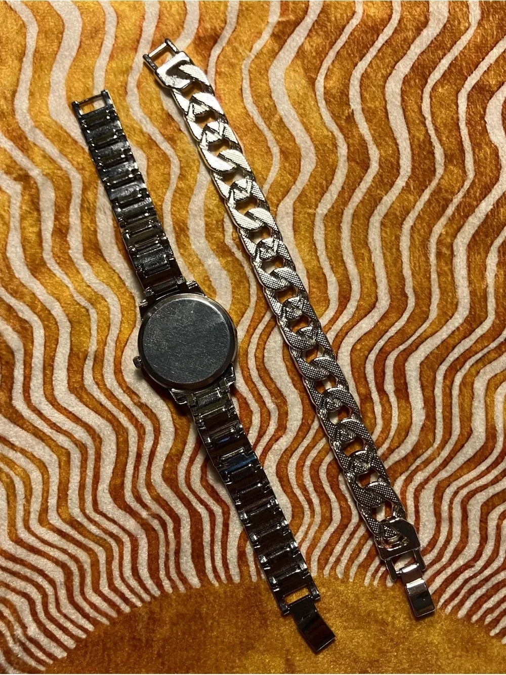 Woman’s Sparkling Silver Watch and Matching Bracelet